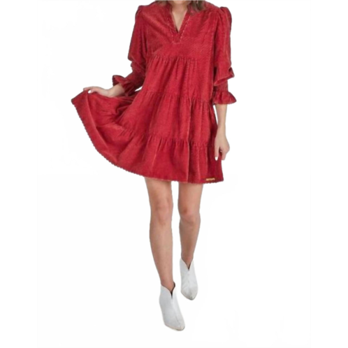 Simply Southern corduroy dress in red