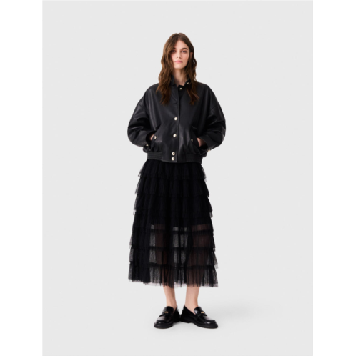 Maje tulle midi skirt