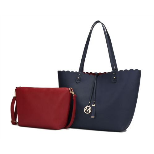 MKF Collection amahia vegan leather women reversible shopper tote bag with crossbody pouch by mia k