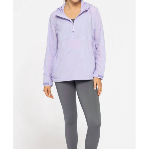 Mono b hi-lo zip-up nylon running jacket in lavender