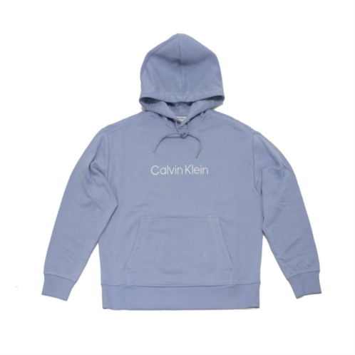 CALVIN KLEIN mens logo french terry hoodie in forever blue
