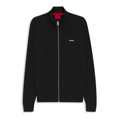 HUGO logo-detail knit jacket in cotton