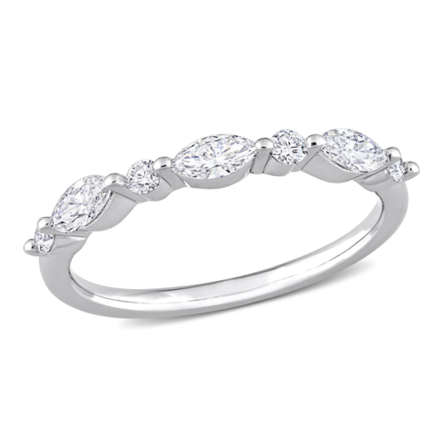 created forever 1/2ct tw marquise lab-grown diamond ring in platinum plated sterling silver