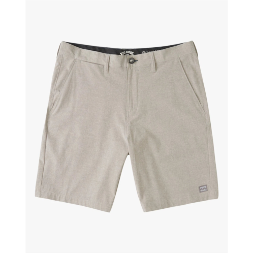 Billabong mens crossfire mid hybrid shorts gray flat front performance red839