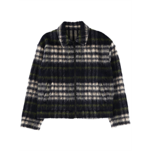 MSGM plaid pile zip-up jacket