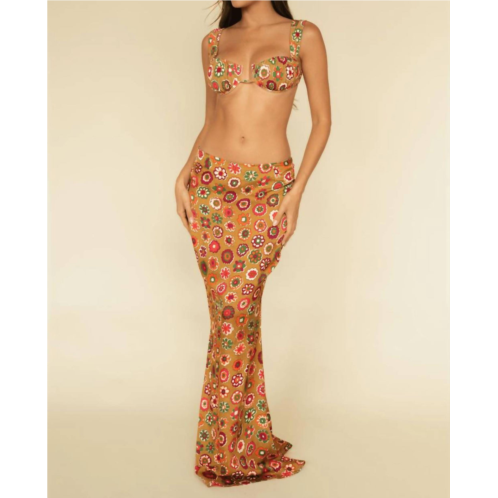 Montce silk natalia maxi skirt in mazzy floral