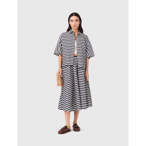 Maje linen-blend midi skirt