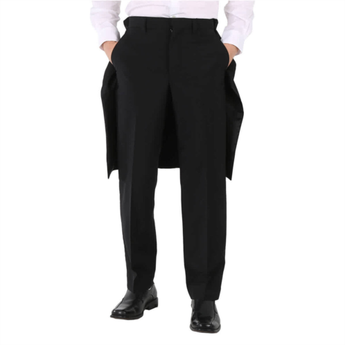Burberry mens black cape detail tailored trousers