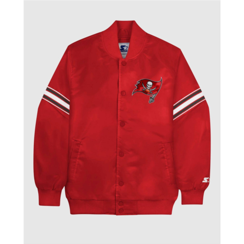 Starter mens tampa bay buccaneers satin full-snap jacket in red