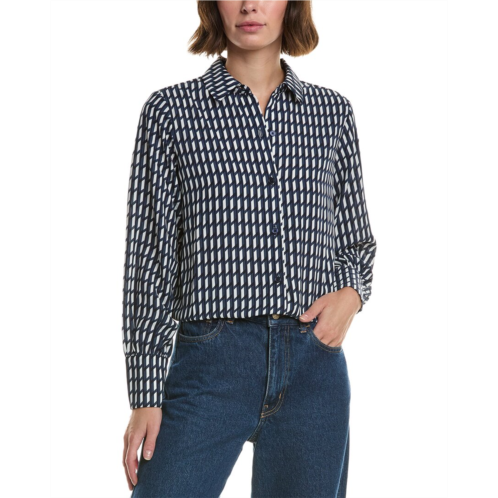 Philosophy woven collared button front printed shirt