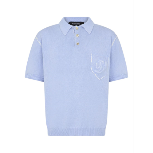 DSQUARED2 silk-nylon blend polo shirt with ribbed hem