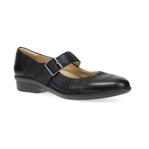 Dansko womens collette nubuck mary jane shoes in black burnished