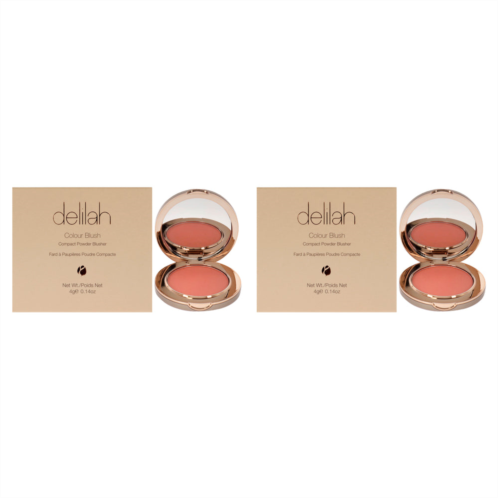 Delilah colour blush compact powder blusher- clementine by for women - 0.14 oz blush - pack of 2