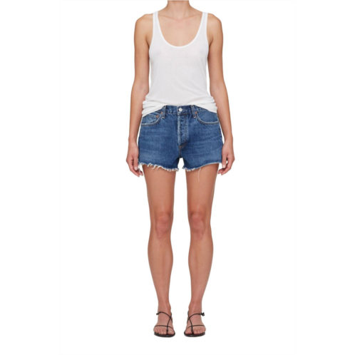 AGOLDE parker short with slit in caution