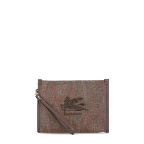 ETRO rectangular paisley pattern pochette with embroidered pegaso logo