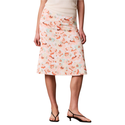 calvin klein matte satin midi skirt