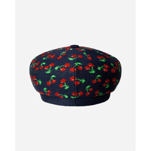 Kangol womens tropic cherry knit jax beret hat in navy