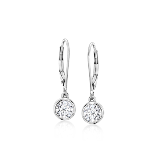 Ross-Simons bezel-set lab-grown diamond drop earrings in sterling silver