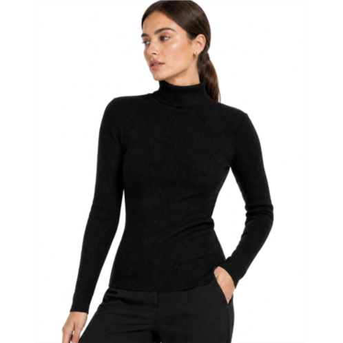 The Athletic Side Of Us osas turtleneck sweater ribbed sustainable knit in black