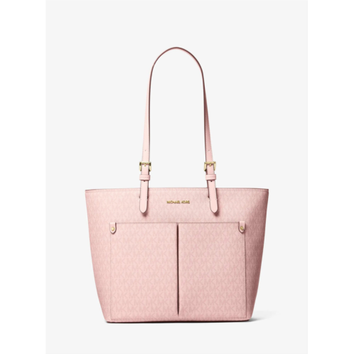Michael Kors Outlet jet set medium signature logo pocket tote bag