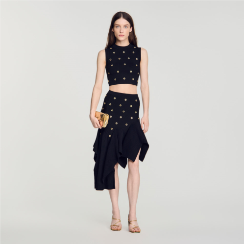 Sandro studded knit skirt
