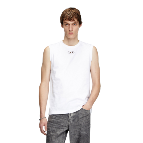 Diesel tank top with metallic oval d