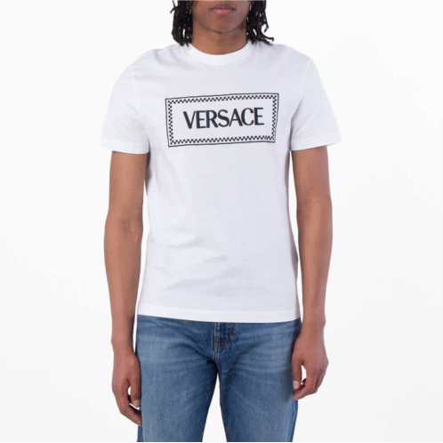 Versace 90s logo embroidered cotton t shirt