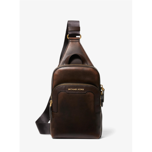 Michael Kors hudson burnished leather sling bag