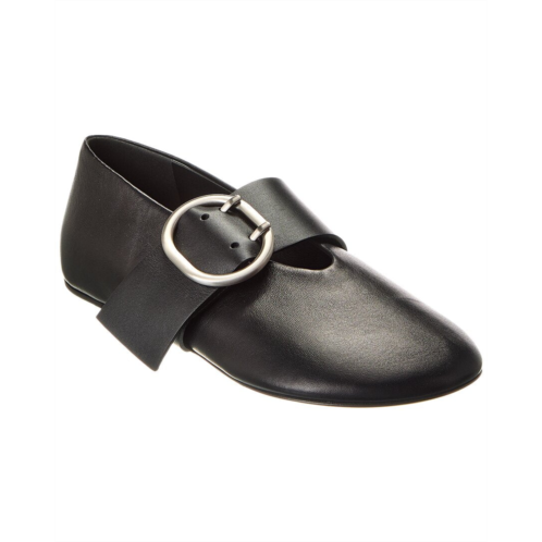 Jil Sander cannolo buckle strap leather flat