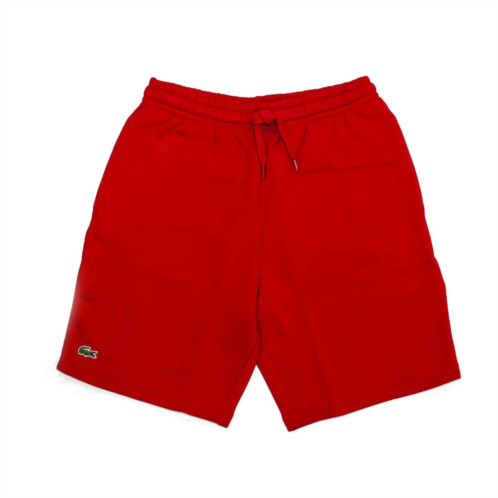 LACOSTE mens sport tennis fleece short in red