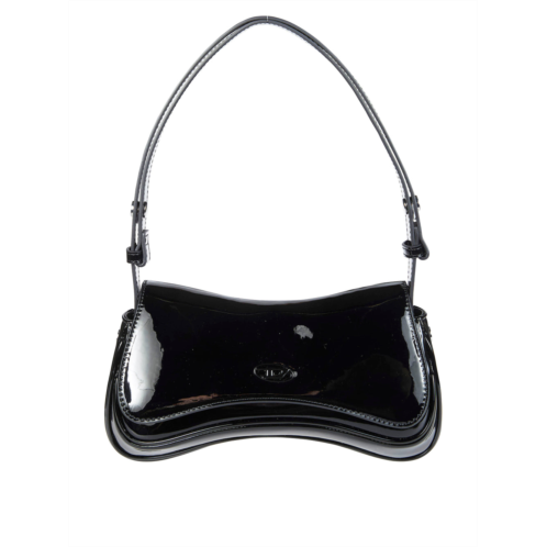DIESEL glossy play clutch curved silhouette clutch
