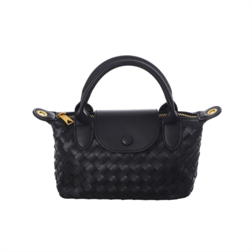 Adornia black mini handle bag with removable straps