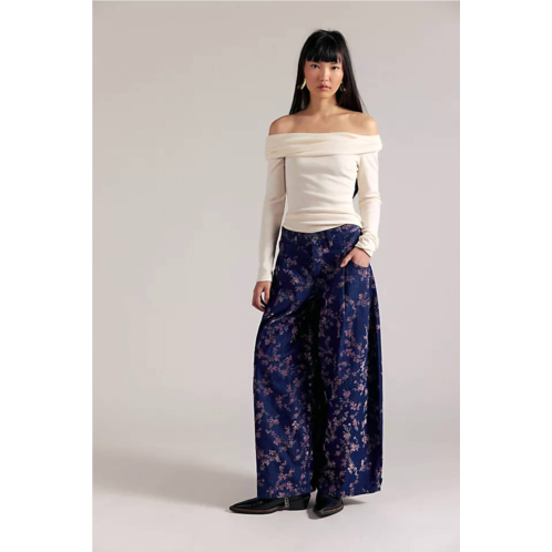Free People about that baggy trouser jean in flocked meadow floral