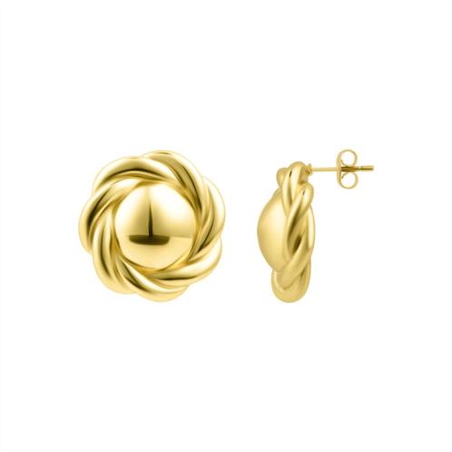 Adornia 14k gold plated round rope stud earrings