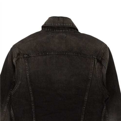 Amiri aged black cotton core double slanted trucker jacket