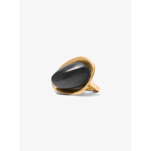 Michael Kors 24k-gold-plated brass and stone ring