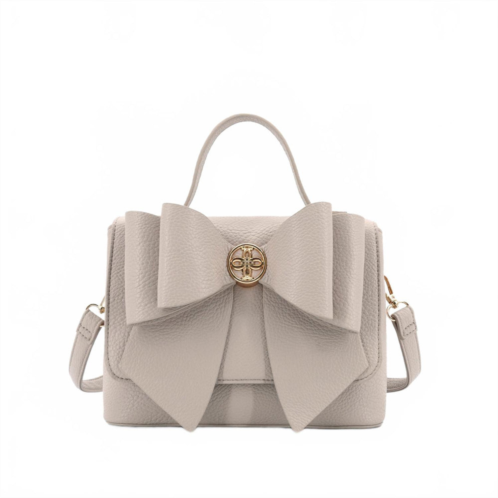 Like Dreams womens zoey double bow crossbody bag in beige