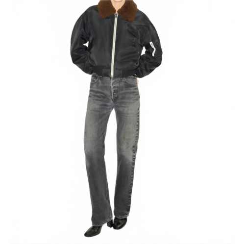 RE/DONE shrunken bomber jacket in black