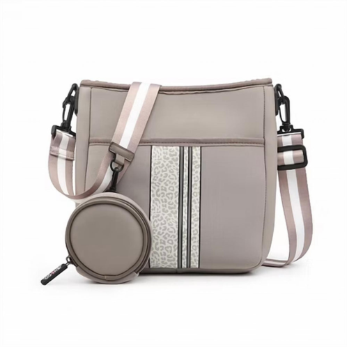 Jen & Co. womens dru crossbody bag in cheetah taupe
