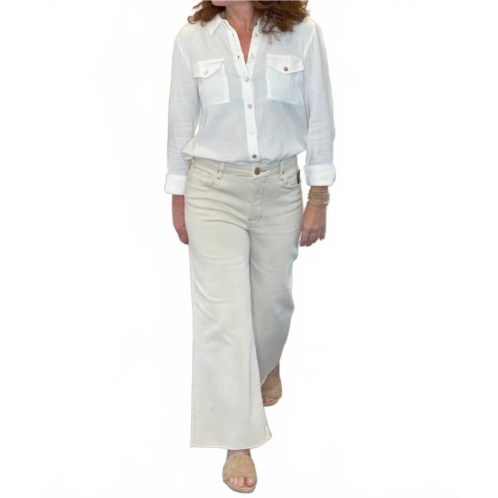 KUT FROM THE KLOTH meg high rise wide leg jeans in ecru