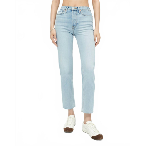 RE/DONE high rise 70s stove pipe jeans in mid 90s