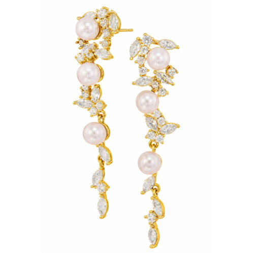 SAVVY CIE JEWELS cascading faux pearls earrings