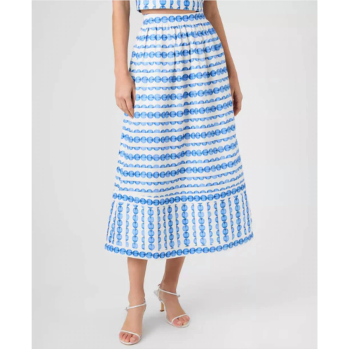 FRENCH CONNECTION structured taffeta skirt in true blue