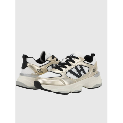 Vintage Havana womens dash washed sneaker in gold/ black