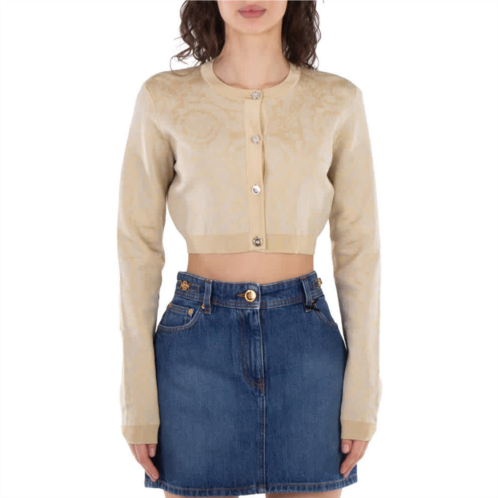 Versace barocco lurex cropped cardigan