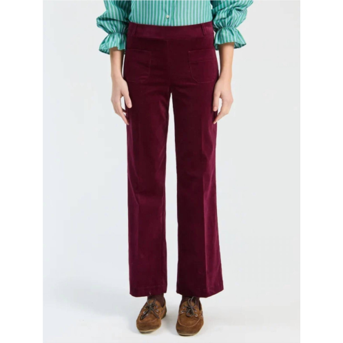 Vilagallo velvet corduroy mila pants in burgundy