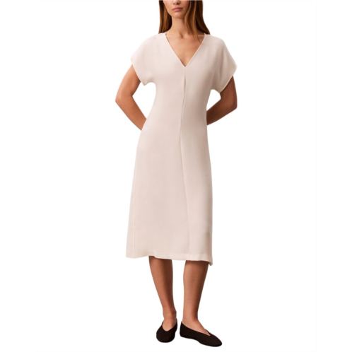 calvin klein crepe dolman sleeve midi dress