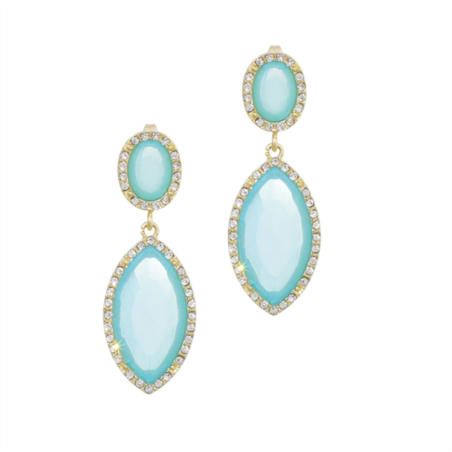 Adornia gold plated blue crystal statement earrings