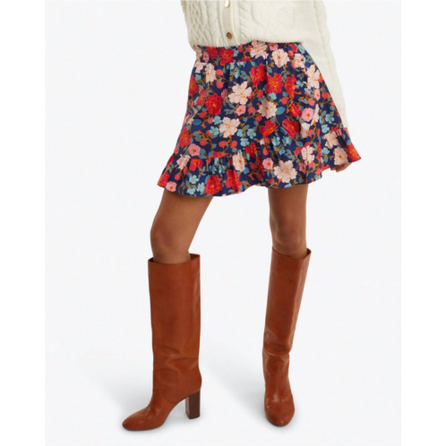 Draper James ruffle wrap skirt in navy floral