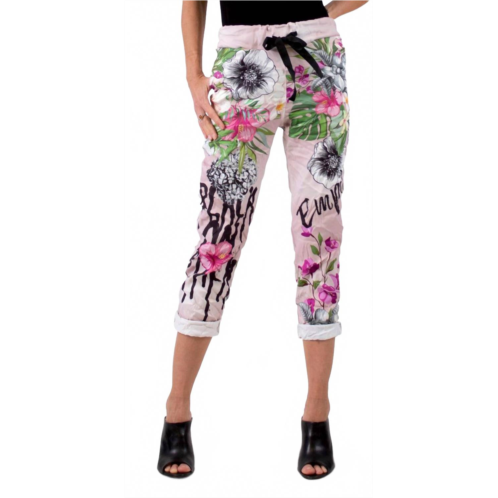 GIGI MODA celina floral tropical pants in pink